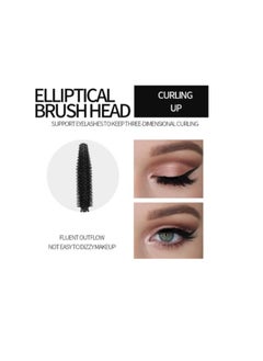 YANQINA 2 PCS 2 In 1 Waterproof Mascara & Eyeliner  4D Silk Fiber Lash Mascara Long Lasting Waterproof Mascara Curly and Warped Mascara and Eyeliner 3D Set Black Durable Waterproof Eyeliner  - Image 4