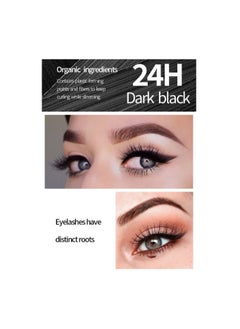 YANQINA 2 PCS 2 In 1 Waterproof Mascara & Eyeliner  4D Silk Fiber Lash Mascara Long Lasting Waterproof Mascara Curly and Warped Mascara and Eyeliner 3D Set Black Durable Waterproof Eyeliner  - Image 3