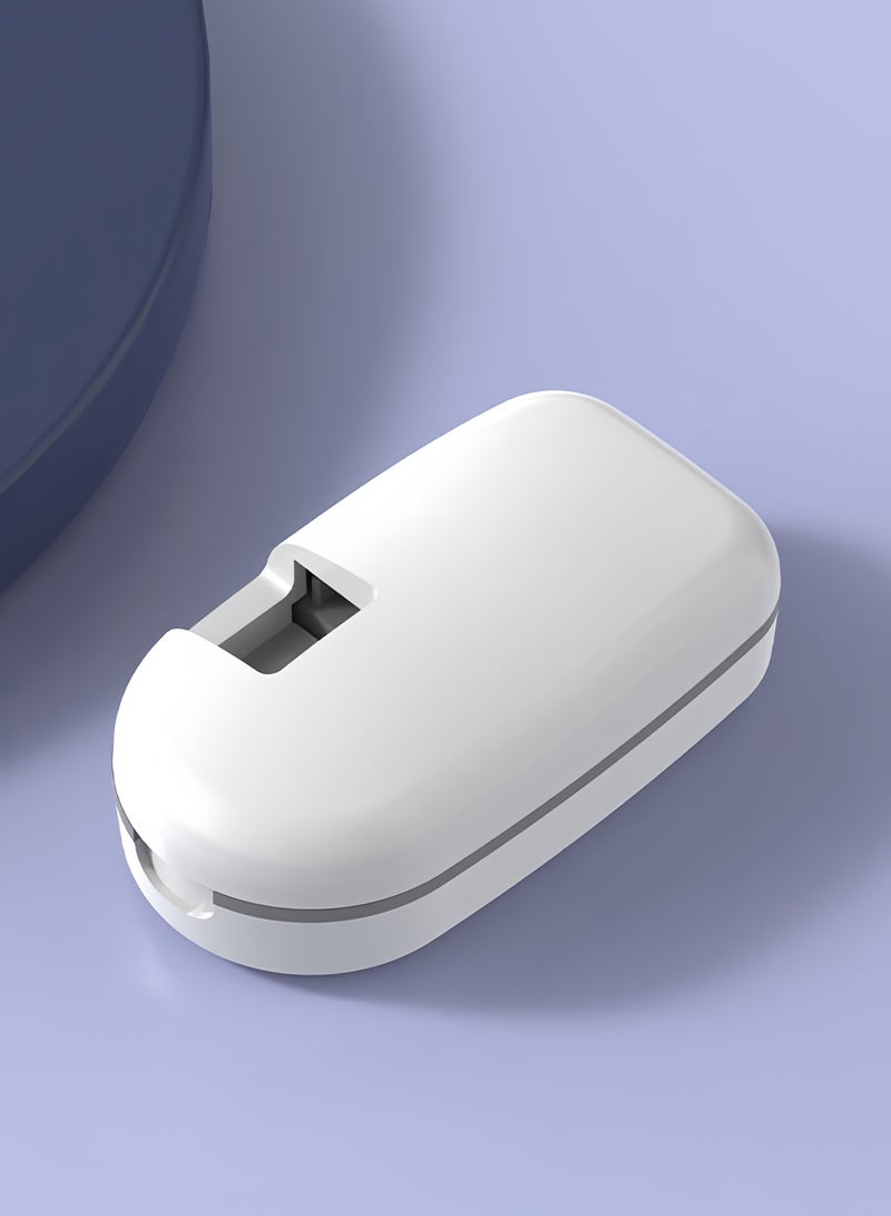 Portable pill box, pill cutter for small and large pills, pill box with grinding function, storage function and separate medicine outlet, suitable for daily use and travel (white) - Image 3