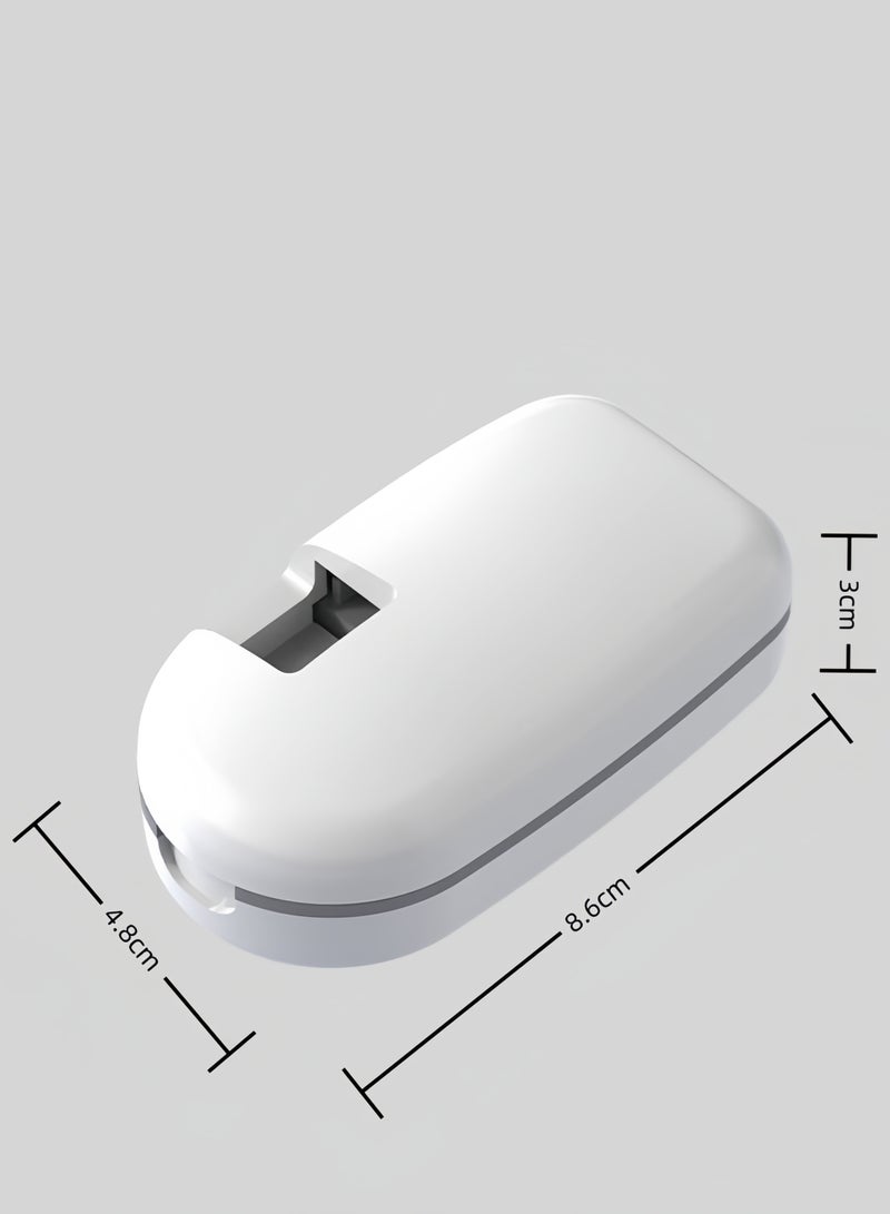 Portable pill box, pill cutter for small and large pills, pill box with grinding function, storage function and separate medicine outlet, suitable for daily use and travel (white) - Image 5