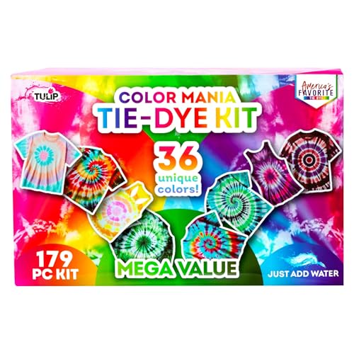 Tulip OneStep TieDye Color Mania 36 Vibrant Colors AllinOne Tie Dye Kit for Large Groups Permanent Fabric Dye PreFilled Bottles Gloves Instructions - Image 3