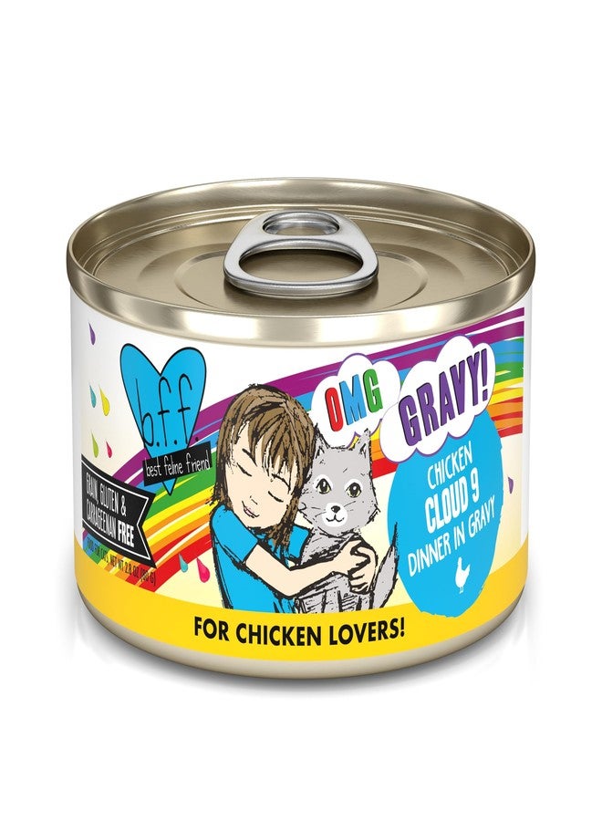 Weruva B.F.F. OMG - Best Feline Friend Oh My Gravy!, Chicken Cloud 9 with Chicken in Gravy, 2.8oz Can (Pack of 12) - Image 1