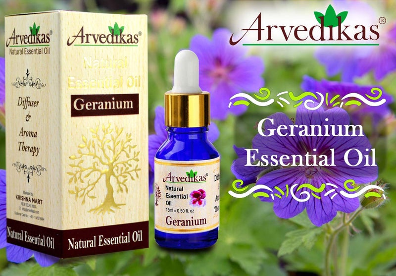 Arvedikas Natural Geranium Essential Oil | Aromatherapy For Relaxation And Skincare -15ml - Image 3