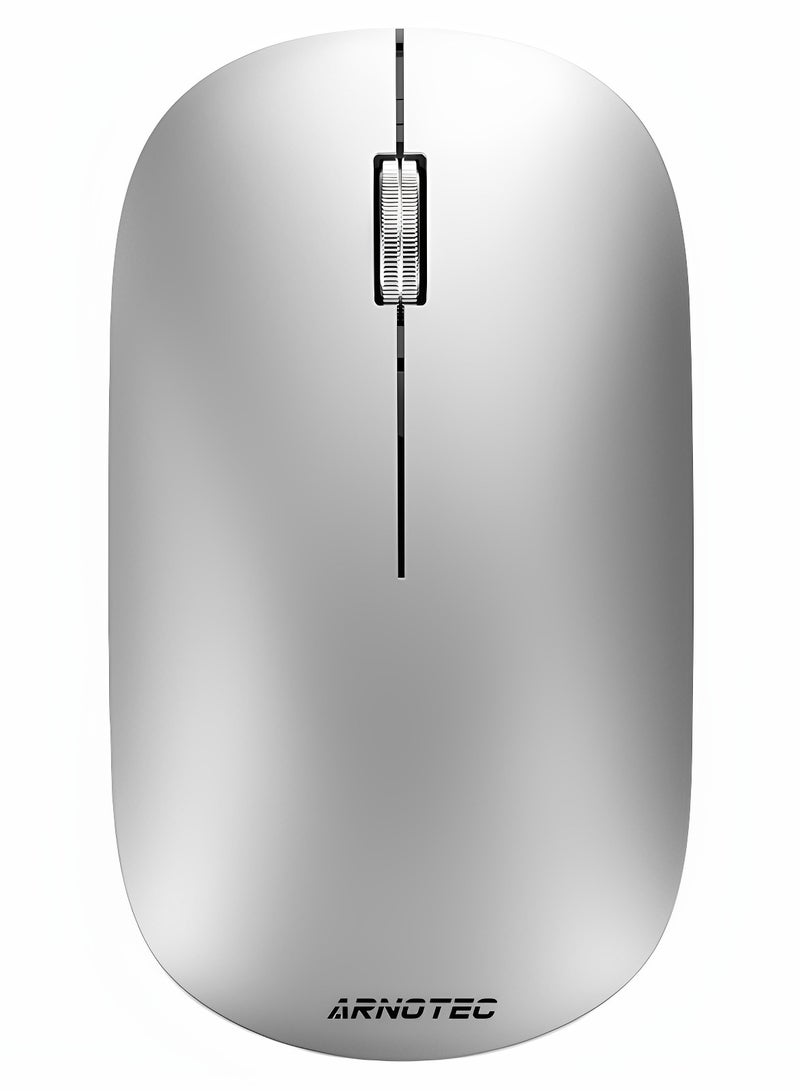 ARNOTEC Wireless Mouse Bluetooth & 2.4G Dual Mode, Type-C Rechargeable Ergonomic Mouse with Silent Clicks, Metal Scroll Wheel, 3 DPI Levels, Portable & Lightweight, for Laptop/Tablet/PC/iOS/Android - Image 2
