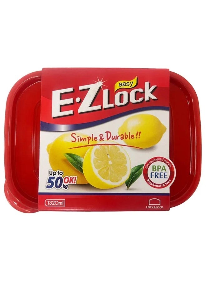 LOCK & LOCK E.Z Lock Airtight Food Storage Containers Set Bpa Free Durable Plastic Compact Design 1320 ML - Image 2