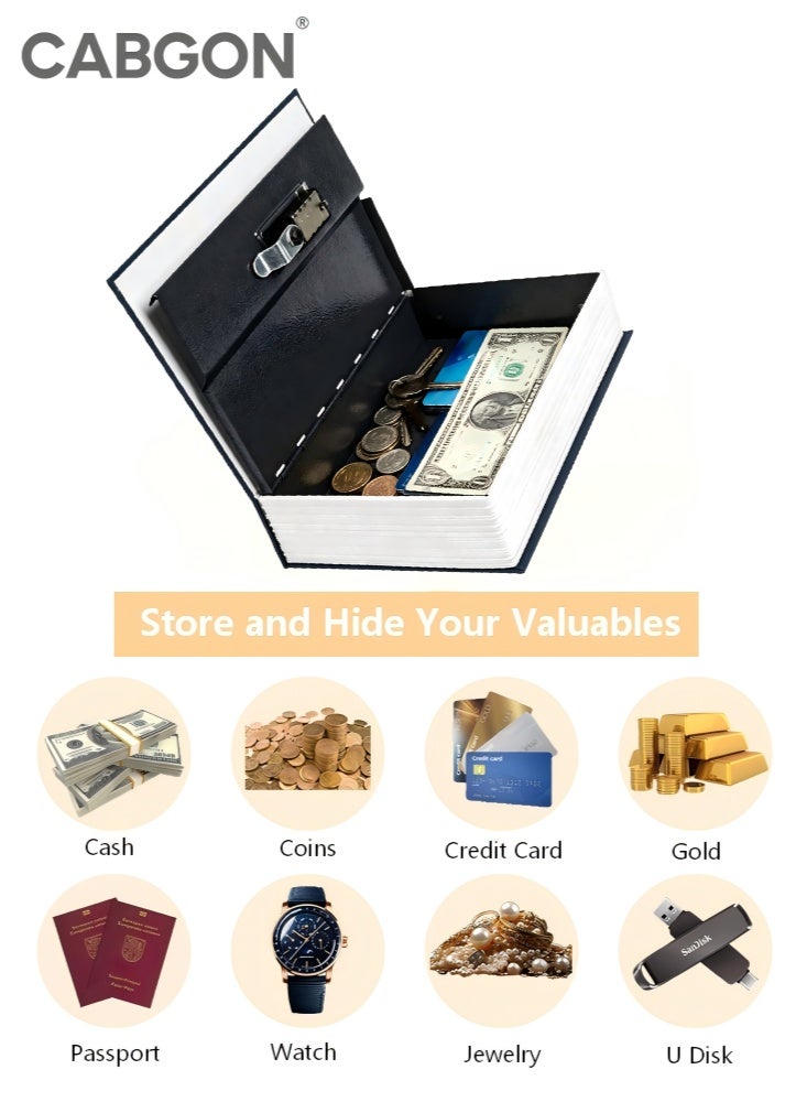 CABGON Diversion Book Safe with Combination Lock, Hidden Book Locker Safe, Metal Book Locker Box for Valuables - Image 3