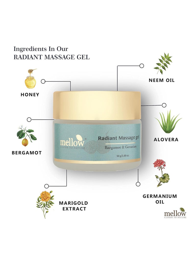 Mellow Herbals Ayurvedic Radiant Facial Massage Gel 50Gm for Skin Tightening Glow - Image 2