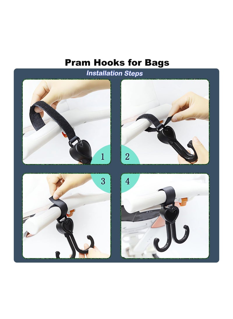 SYOSI - Buggy Clips for Pram, Baby Pushchair Hooks Universal Accessories to Shopping Bags, Handbag, Changing Bag, Pushchair Clips for Bags, Stroller Hooks Organiser for Baby Changing Bags(6 Pack) - Image 1