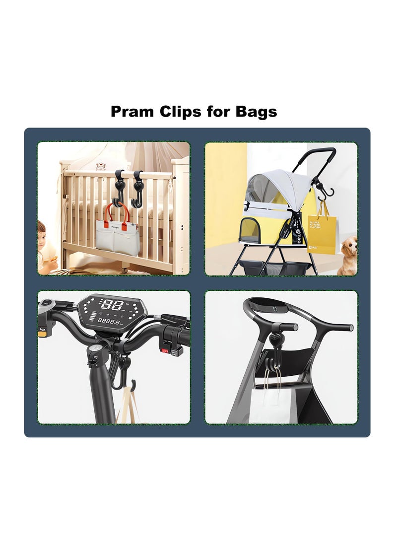 SYOSI - Buggy Clips for Pram, Baby Pushchair Hooks Universal Accessories to Shopping Bags, Handbag, Changing Bag, Pushchair Clips for Bags, Stroller Hooks Organiser for Baby Changing Bags(6 Pack) - Image 1