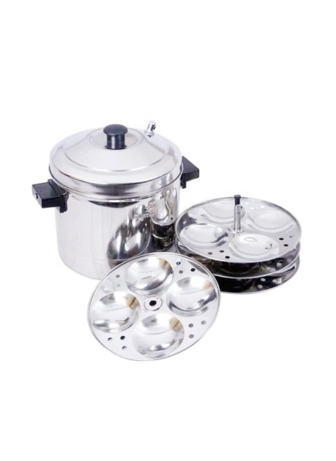 Ayda - 24-Pit Idly Cooker Stainless Steel 6-Plate Idli Pot Silver - Image 1