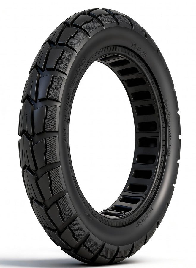 إطار صلب مقاس 10 بوصات، 10x2.70-6.5 / 10x2.75، إطار صلب 70/65-6.5، إطار سكوتر بدون أنبوب داخلي مقاوم للثقب، إطارات مطاطية صلبة مقاومة للانفجار، تصميم مقاوم للصدمات، عجلات بديلة فائقة التماسك - Image 1