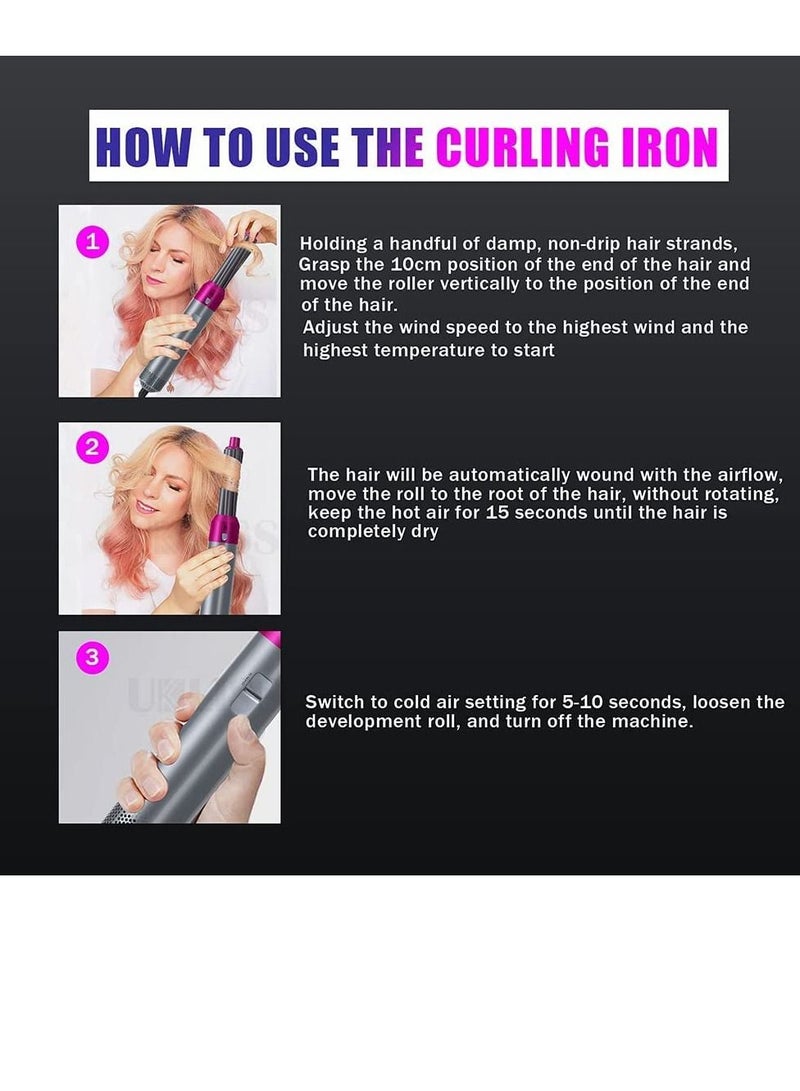 Styler 5 in 1 Hair Dryer Hot Air Brush Styler Negative ​Ion Hair Straightener Volumizer Hair Curler Hot Comb Brush - Image 4