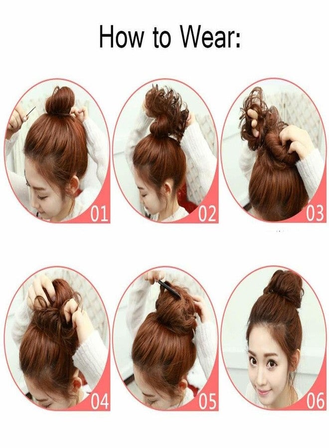BLUSHIA 100% Human Hair Bun Extensions Messy Hair Bun Scrunchies Real Hair Rose Bun Hairpieces for Women Curly Messy (Black) Hair Bun for Girls - Image 5