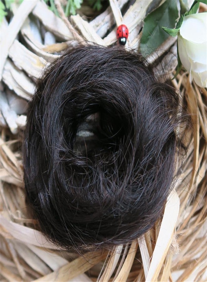 BLUSHIA 100% Human Hair Bun Extensions Messy Hair Bun Scrunchies Real Hair Rose Bun Hairpieces for Women Curly Messy (Black) Hair Bun for Girls - Image 3