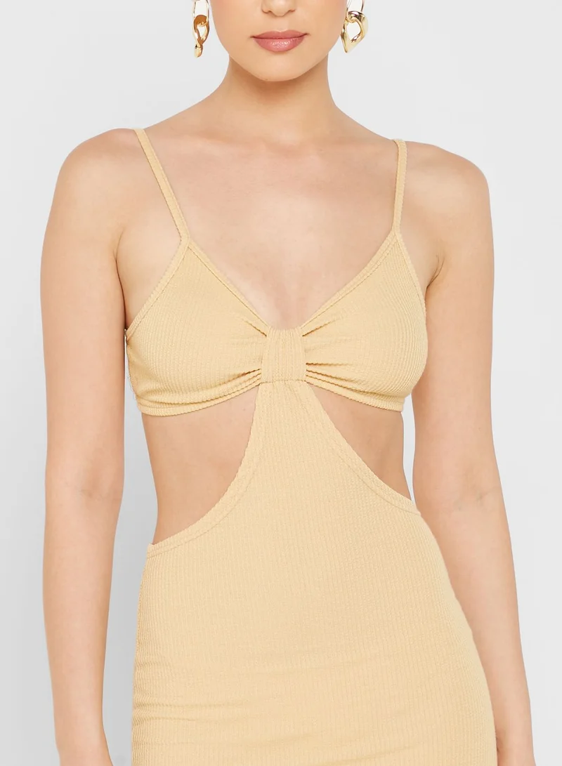 NASTY GAL Cami Cut Out Detail Ribbed Dress