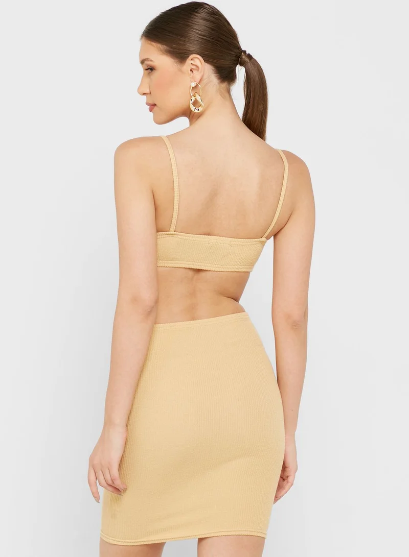 NASTY GAL Cami Cut Out Detail Ribbed Dress