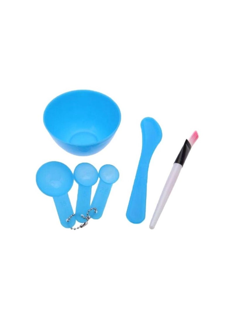 1Set 4 In 1 Diy Beauty Homemade Face Mask Bowl Women Beauty Accessories Tools Mask Brush Stick Gauge Blue