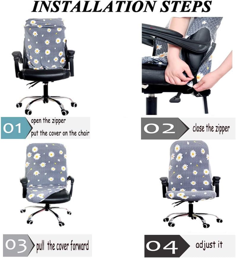 Deisy Dee Computer Office Chair Covers for Stretch Universal Rotating Chair Desk Chairs ONLY Chair Covers (Star, Medium) - Image 4