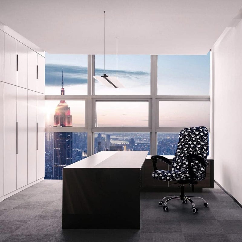 Deisy Dee Computer Office Chair Covers for Stretch Universal Rotating Chair Desk Chairs ONLY Chair Covers (Star, Medium) - Image 1