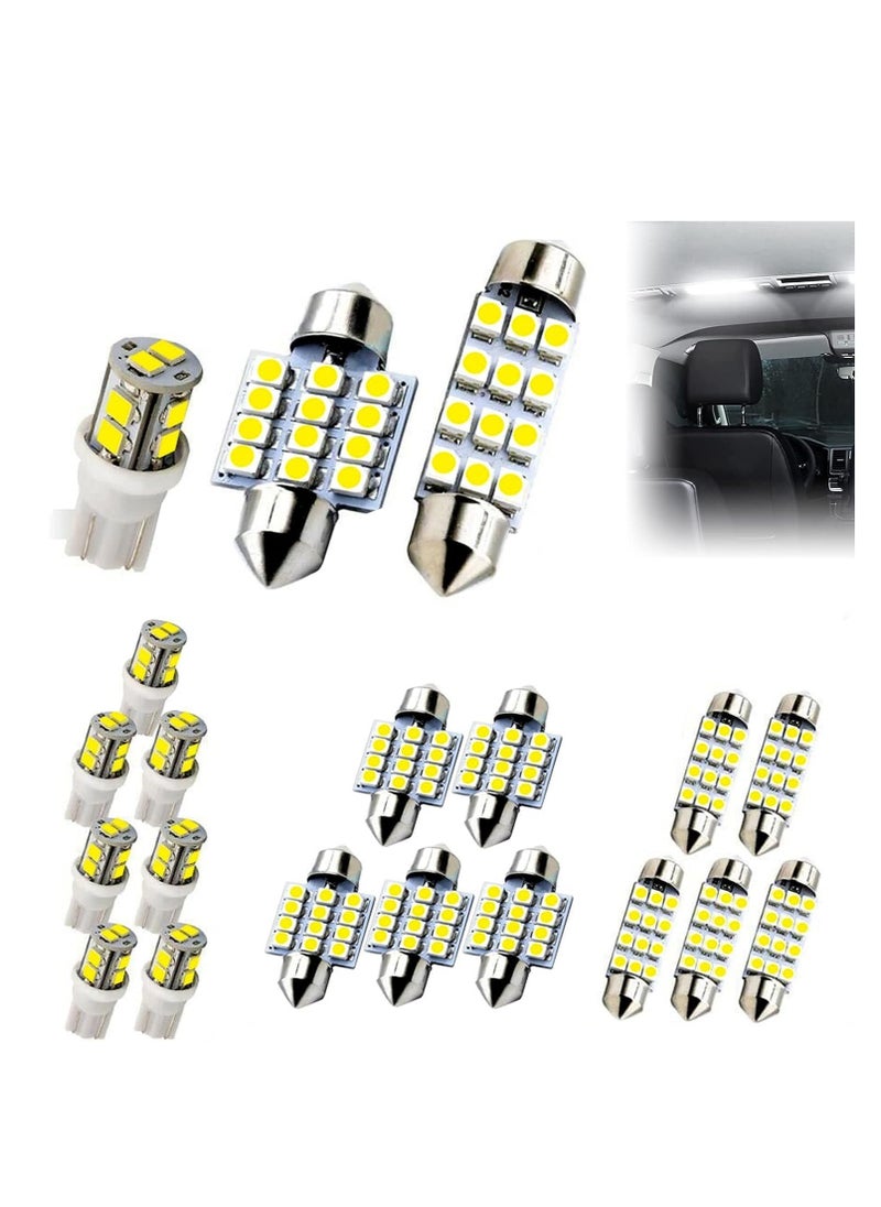 Generic 20-piece LED car light bulb kit, T10 31mm 42mm, LED colored light bulb, suitable for replacing car interior lights, indoor map ceiling lights, and trunk LED lights (white)  - Image 1