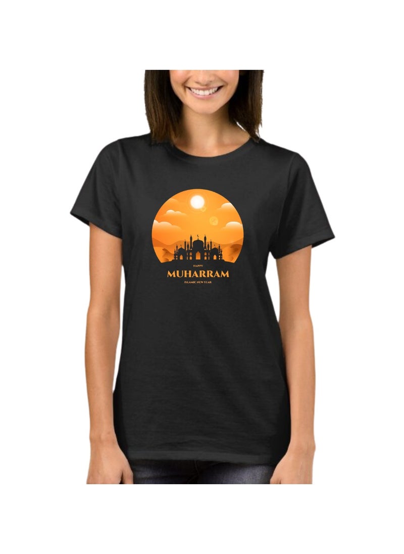 PRINTSHOP4ME - Islamic New Year Women's T-Shirt–Half Sleeve Round Neck Cotton Tshirt-Soft&Breathable Fabric Ideal For Daily Wear&Special Occasions - Image 1