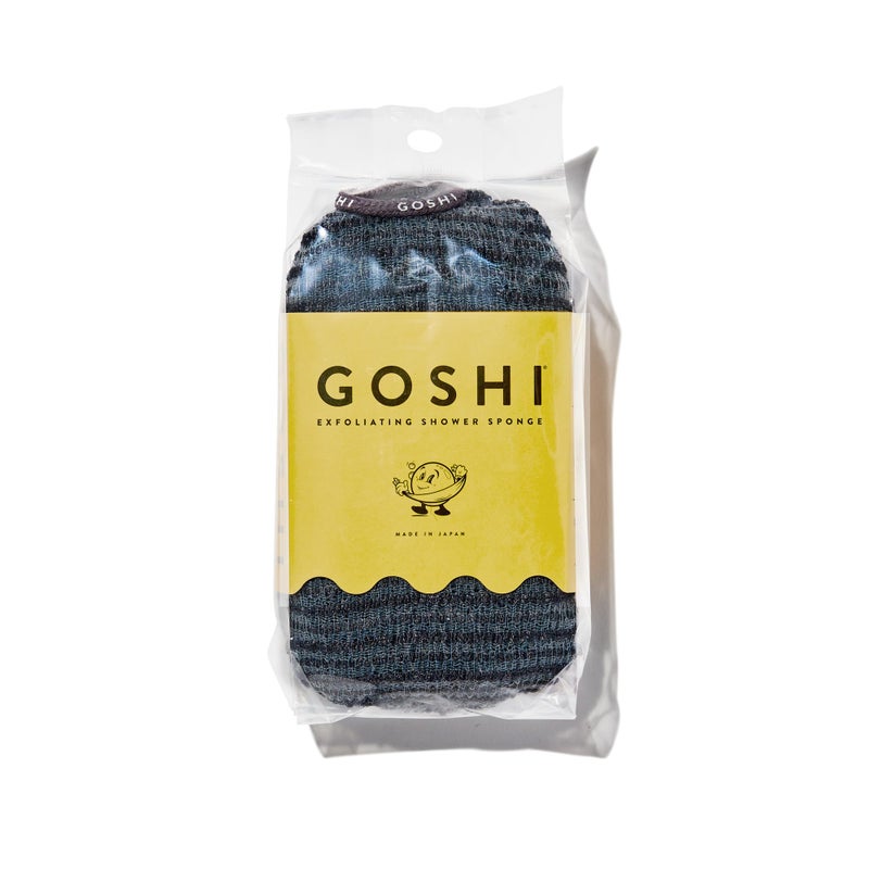 GOSHI Exfoliating Shower Sponge RipResistant RapidDrying Exfoliating Bath Sponge for All Skin Types Grey Made in Japan