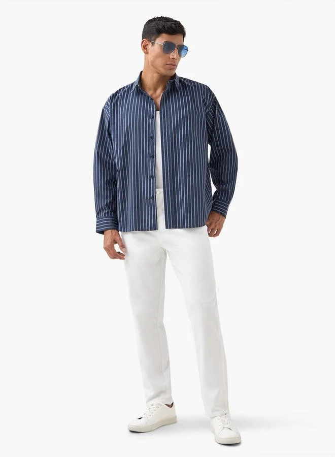 Iconic Iconic Regular Fit Striped Collared Shirt