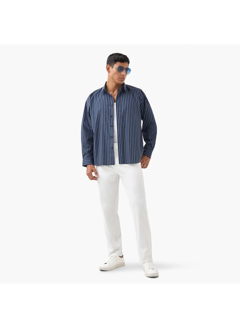 ايكونيك Iconic Regular Fit Striped Collared Shirt