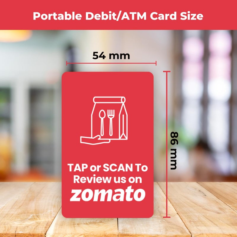 Tinydabba Zomato Review NFC Card with QR Code | Boost Business Reviews with Tap or Scan | Pre-Configured | UV Printed | With Dashboard - Image 4