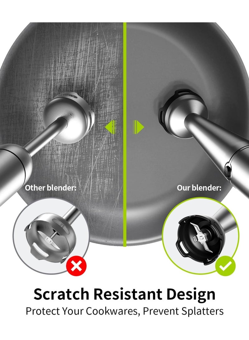 SHARDOR Hand Blender, Soft Start Variable Speed 5 In 1 Stick Blenders For Kitchen 1100w Scratch Resistant Immersion Blender With Whisk, Milk Frother, 800ml Beaker, 600ml Chopper For Soup Smoothies - Image 4