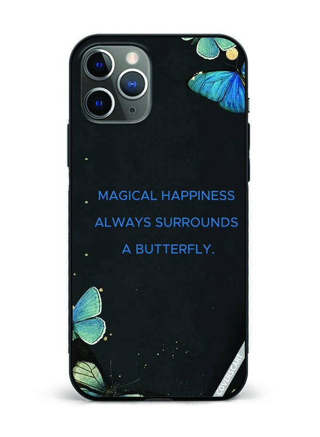 COVERSCART Protective Case Cover For Apple iPhone 11 Pro Butterfly With Caption Design Multicolour