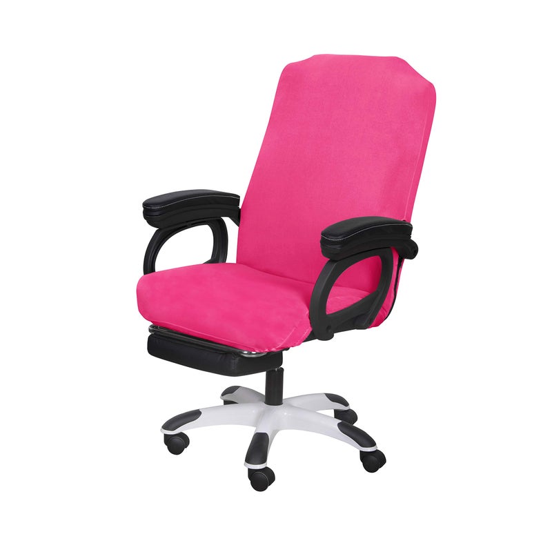 SARAFLORA Office Chair Cover Medium Dark Pink Removable Computer Chair Cover for Office Chair with Zipper for Universal Rotating Chair Desk Chair Cover Chair Seat Washable Protector for Pet