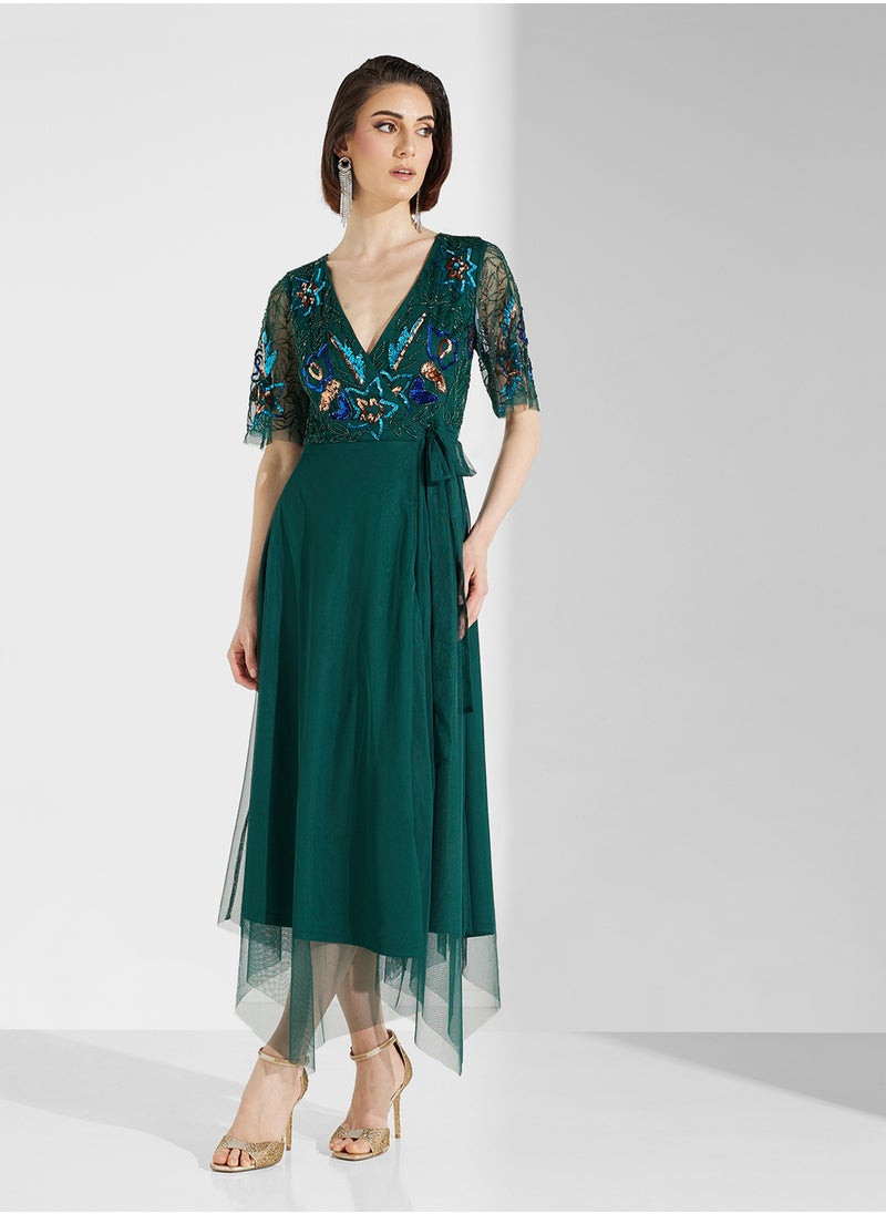 Frock and Frill Embroidered A-Line Dress  - Image 1