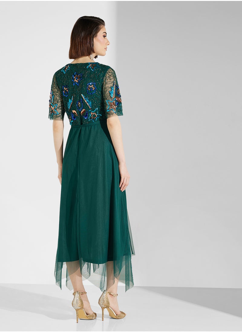 Frock and Frill Embroidered A-Line Dress  - Image 2