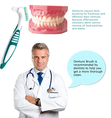 Mckkor Premium Hygiene Denture Cleaning Brush Set, Multi-Layered Bristles & Ergonomic Rubber Handle, for Denture Care(Purple & Green) - Image 4