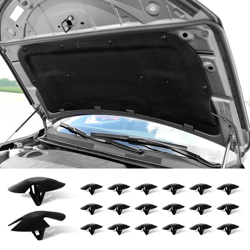 HEVLE 2040PCS Hood Insulation Retainer Clips PushType Retainer Clips Replacement for Chrysler Jeep Dodge Ram Cherokee Grand Cherokee Charger Patriot Replace OEM 4878883AA LH LHS Nylon Clip 20PCS