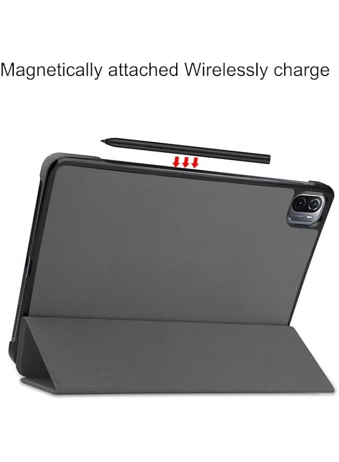 PROMASS Case for Xiaomi Mi Pad 5 Pro Tablet Case，Auto Sleep Wake PU Leather Case Slim Flip Shell Case Cover for Xiaomi Mi pad 5/Mi pad 5 Pro (Gray) - Image 5