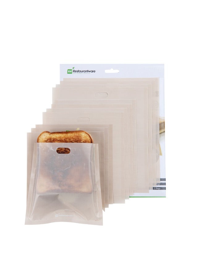 Restaurantware مجموعة أكياس توست Bag Tek، 6 أكياس ساندويتش توست غير لاصقة - متعددة الاستخدامات، مجموعة أكمام توست من البلاستيك كرافت، شبه قابلة للتخلص، تشمل 3 أحجام - Image 2