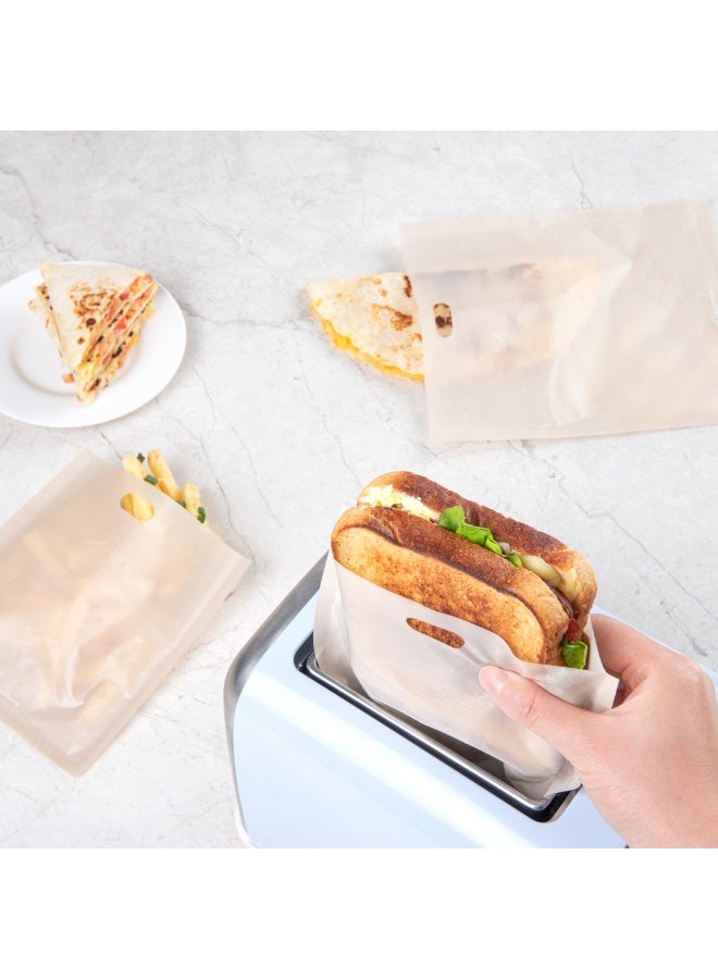 Restaurantware مجموعة أكياس توست Bag Tek، 6 أكياس ساندويتش توست غير لاصقة - متعددة الاستخدامات، مجموعة أكمام توست من البلاستيك كرافت، شبه قابلة للتخلص، تشمل 3 أحجام - Image 5