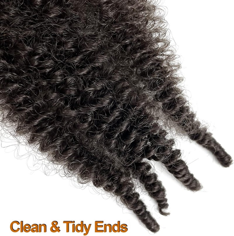 Chicmoi 16 Inch Springy Afro Twist Hair Color 4 Dark Brown Braiding Hair for Soft Locs Twisted Up Braiding Hair 3 Packs Pre Fluffed Twist Crochet Hair Extension for Black Women (16 inch (Pack of 3), 4#) - Image 2