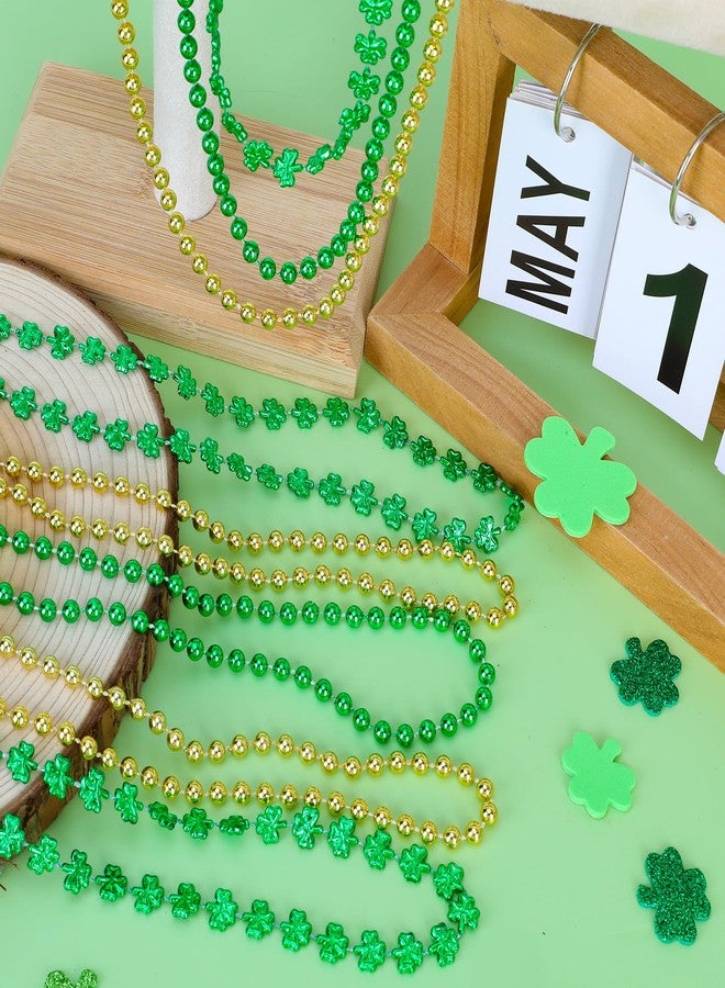 EOBOH 200PCS St Patricks Day Beads Necklace, Saint Patrick's Day Green Round Shamrock Beads Bulk, 3 Kinds Irish St Patricks Day Decorations Necklaces for Parade Throw Party Favor Decorations - Image 5