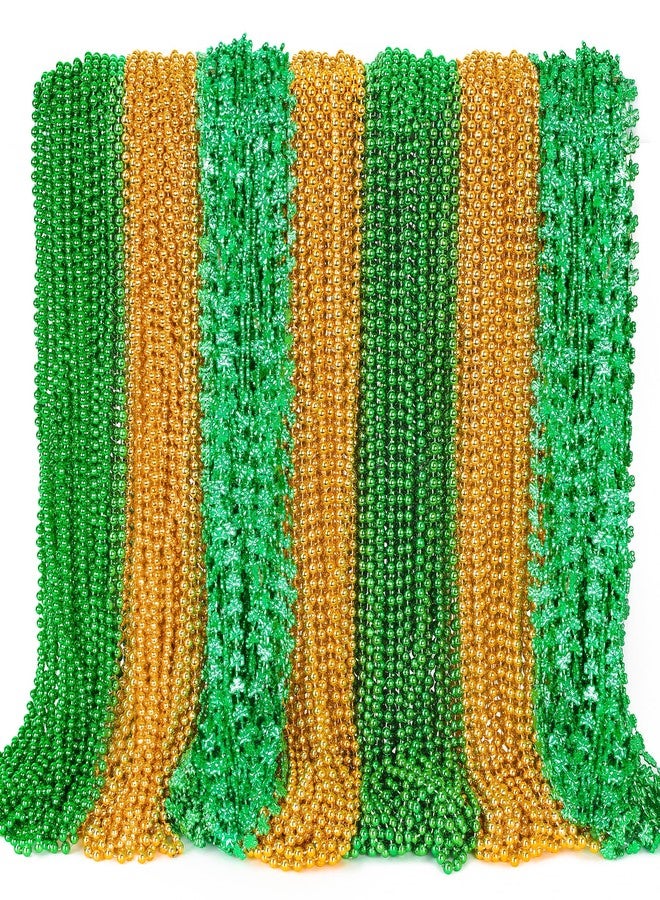 EOBOH 200PCS St Patricks Day Beads Necklace, Saint Patrick's Day Green Round Shamrock Beads Bulk, 3 Kinds Irish St Patricks Day Decorations Necklaces for Parade Throw Party Favor Decorations - Image 1