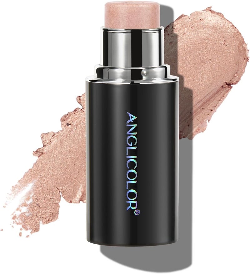 Anglicolor Highlighter Stick Blendable Cream NonGreasy Long Lasting Brightening Effect Fragrance of Flowers Better for Fair Skin 02Rose Gold Champagne
