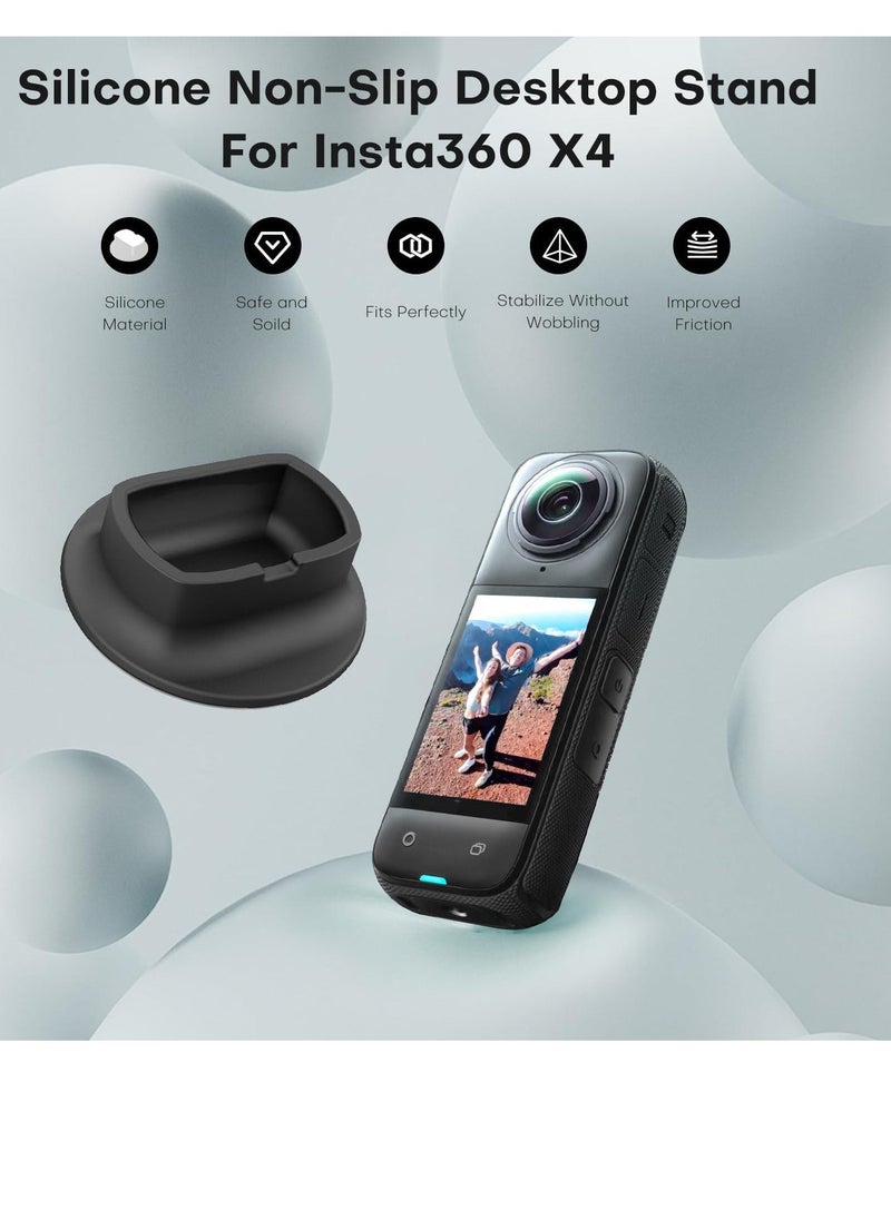Generic - Camera Desktop Mount for Insta360 X4, Silicone Non-Slip Stable Mount, Vertical Stand Holder for Selfie Video, Camera Mount Stand Base for Insta360 X4 - Image 1