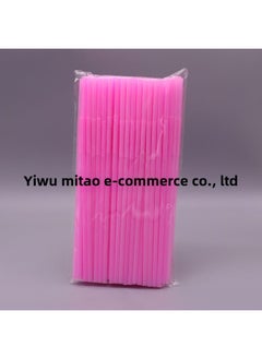 Generic Mi Tao Disposable Plastic Color Art Straw Modeling Creative Elbow Monochrome 100 10 Color Selection-Color:Pink 100/bag  - Image 1