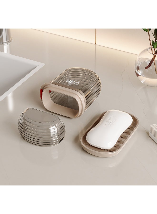 ايست من نون Clear Wall Mounted Soap Dish, Sturdy Plastic, No Drilling, Bathroom Organization, 7 x 4 x 11 cm, Transparent Black - Image 4