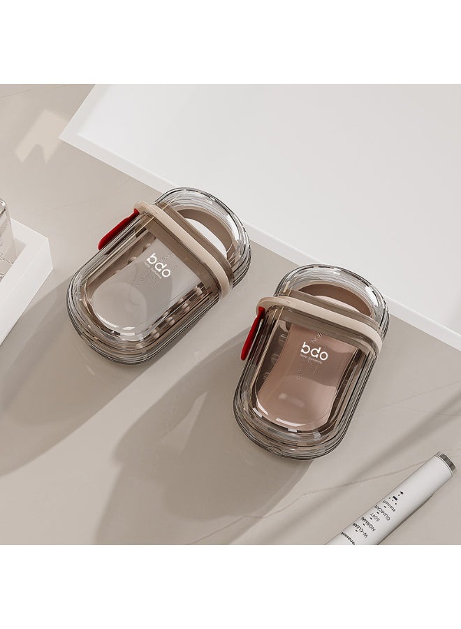 ايست من نون Clear Wall Mounted Soap Dish, Sturdy Plastic, No Drilling, Bathroom Organization, 7 x 4 x 11 cm, Transparent Black - Image 5