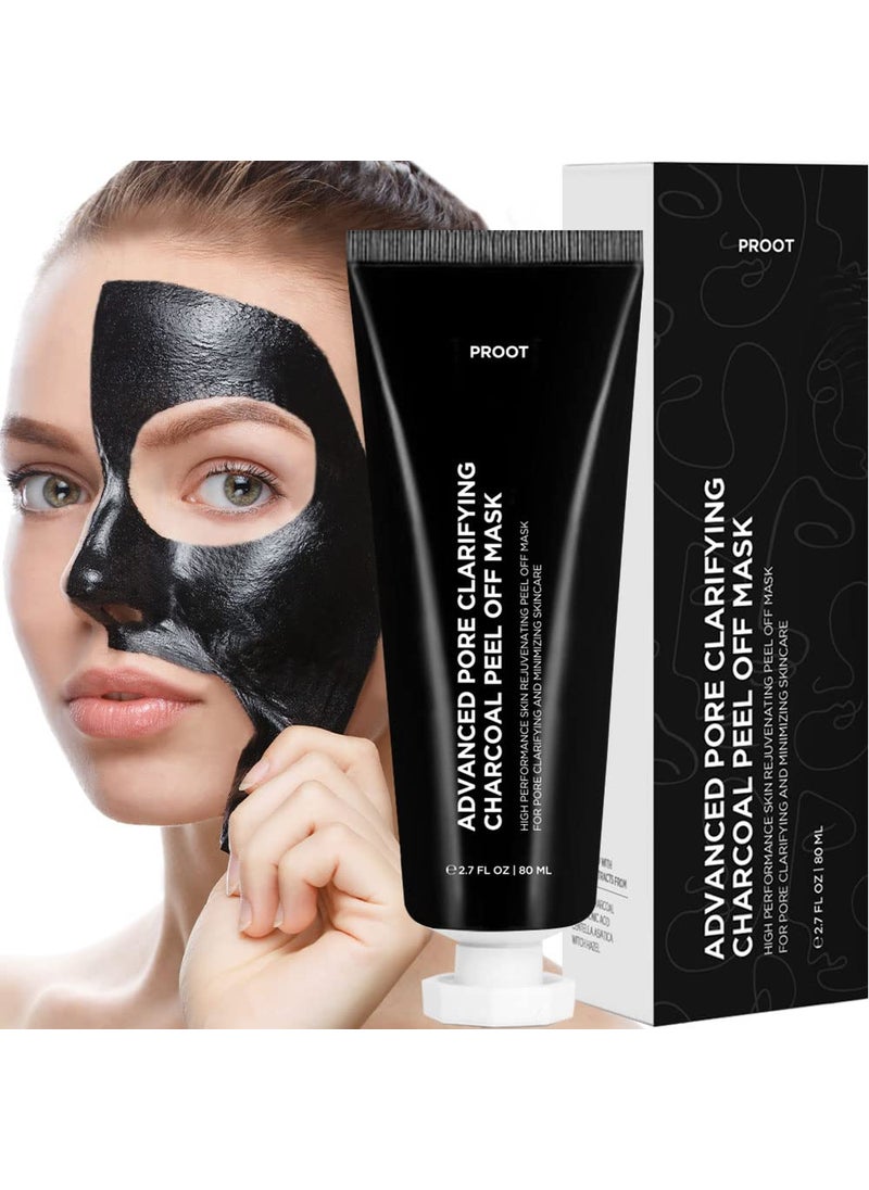 Proot Clay Mask for Blackheads and Pores  Advanced Charcoal Peel Off Face Mask  Charcoal Mask Peel Off for Blackheads  Black Head Remover for Face with Bamboo Charcoal and Other Natural Ingredients  Charcoal Mask for Pore Minimizing Skincare  Charcoal Pore Minimizer for Face  Bamboo Charcoal Clay Mask for Blackheads and Pores  Charcoal Peel Off Face Mask for Soft Texture and Clear Complexion  Bamboo Charcoal Black Mask Peel Off  271 fl oz 80 ml 
