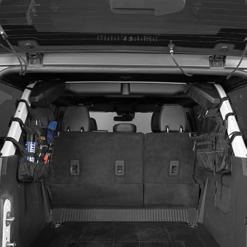 Hooke Road Bronco Roll Bar Storage Cargo Bag Rear Trunk Multi Pockets Cage Organizer for 2021 2022 2023 2024 2025 Ford Bronco 4-Door Interior Accessories (Exclude Bronco Raptor & Sport) - Image 4